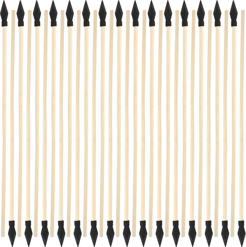 Plukeen 30 Pack Wooden Arrows with Soft Rubber Tips 17 Inch Wooden Toy Arrow Soft Rubber Tip Archery Bows for Beginners Archery Bows Outdoor Play - Image 1